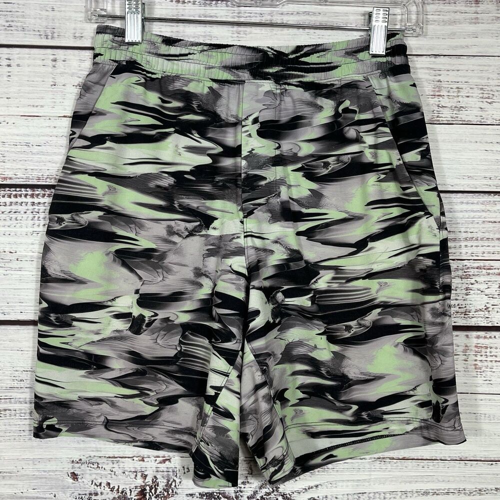 Lululemon Shorts Mens S Pace Breaker Linerless 7” Liquid Black Gray Mint Green